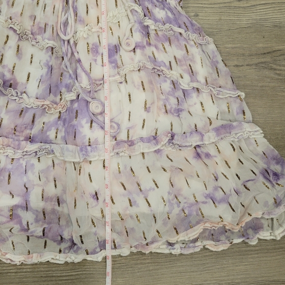 HEMANT & NANDITA Mini Purple Ruffle Dress Size Small - Picture 9 of 11